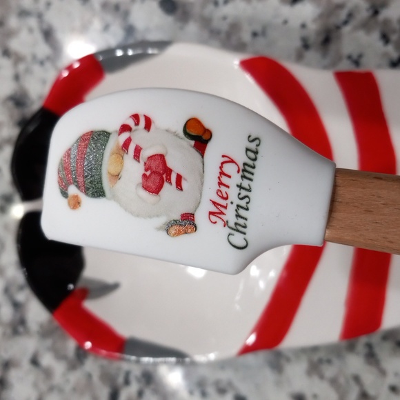 CWC 3-pc. Holiday Baking Tools Set In Red / White Spoon Rest| Spatula | Wihisk - Picture 7 of 12